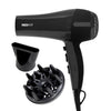 Red Hot 37019 2200W Professional Hair Dryer with Diffuser & Concentrator Nozzles for Dual Styling / 3 Heat Settings, 2 Speed Settings & Cool Air Mode/Black