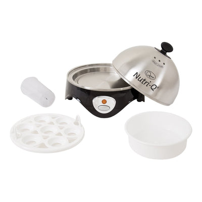 Quest Nutri-Q 34360 Egg Cooker/Multi-Functional Egg Poacher & Omelette Maker/Boil Up To 7 Eggs At Once/Comes Complete With Poaching & Omelette Trays/Stainless Steel Finish