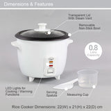 Quest 0.8L electric rice cooker and serving accessories