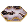 Febland Hexagon Coaster Oyster Design-Set of 4, Black, Small