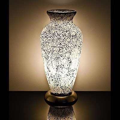 Mosaic Vase Lamp, Glass, White