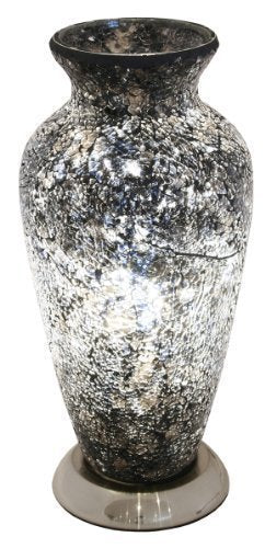 38cm black mosaic glass vase table lamp