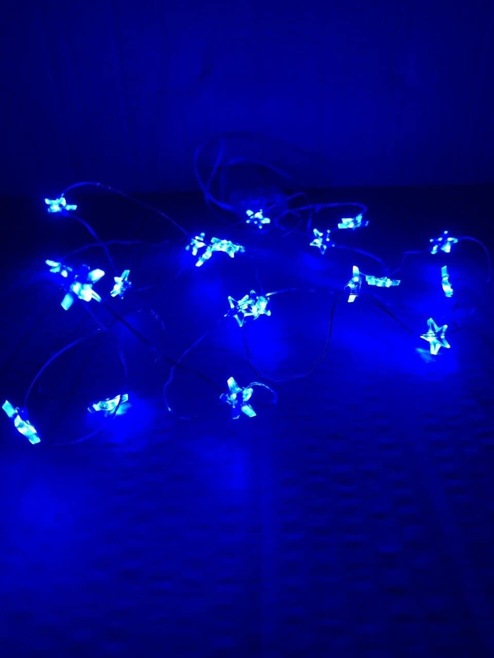 Blue star battery fairy lights approx. 2m long