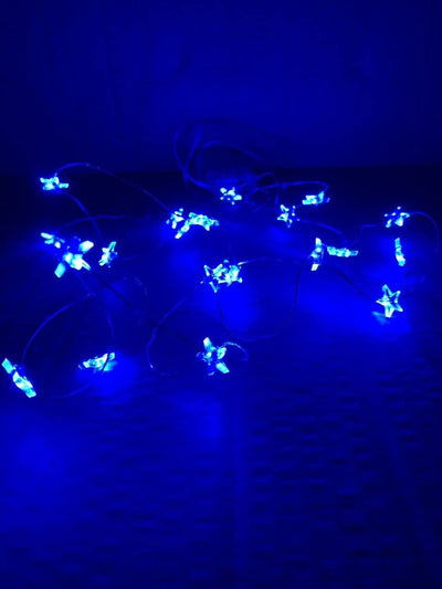 20 Battery Operated LED Stars on a Copper Wire (Blue Stars)