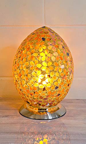 Febland Brown/Orange Tile Mosaic Medium Egg Lamp