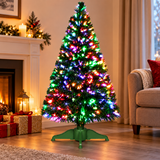 Jingles 5ft fibre optic tree in a festive living room