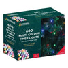 600 LED multi coloured battery timer Christmas lights box