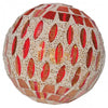 Medium red mirrored mosaic glass decorative ball 10.5cm