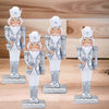 4 x 13cm Hanging Silver Nutcracker - Tree Decorations - XM8917