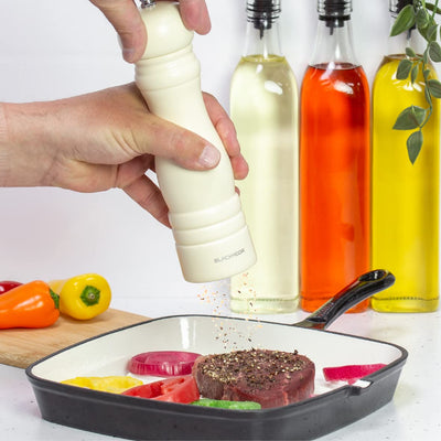 Blackmoor 68079 Manual Salt and Pepper Grinder Set/Classic Wooden Design with Ceramic Grinding Core/Adjustable Coarseness/Cream Colour