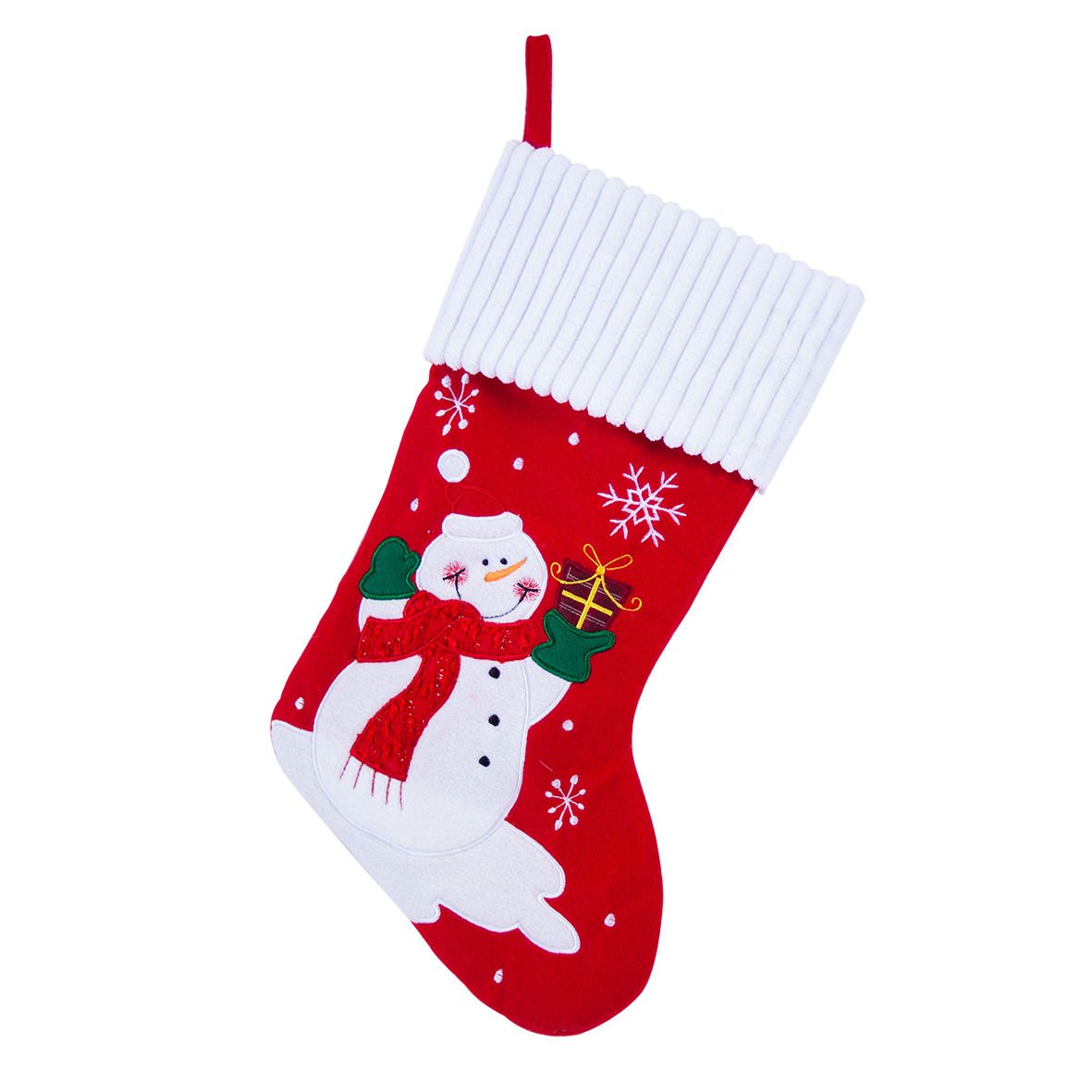 Large plush snowman Christmas stocking – 40cm