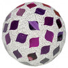 Purple mirrored mosaic glass decorative ball 8.5cm