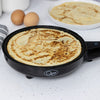 Quest 34400 2-in-1 Popcorn & French Crêpe Pancake Maker, Non-Stick 8 Inch Electric Pan with Batter Spreader - Also Cooks Eggs, Omelettes & Flatbreads., Black/Transparent