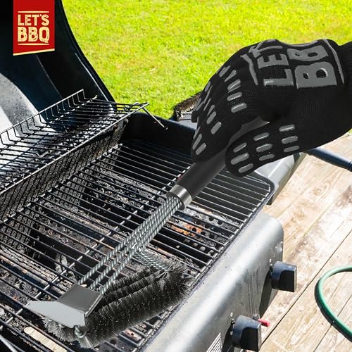 Let's BBQ black barbecue and oven gloves – pair