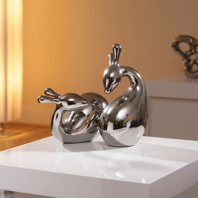 Heart Vase Ornament Chrome Christmas Birthday Present Modern 63 New