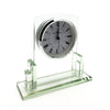 Widdop square glass mantel clock with Roman numeral dial