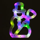 30cm 20 LED multi-coloured snowman Christmas window light with timer