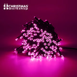 100 pink LED chaser Christmas lights – 6.9m