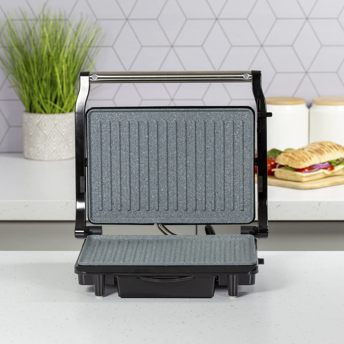 Quest grey deluxe health grill and panini press