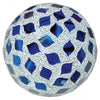 Blue mirrored mosaic glass decorative ball 10.5cm