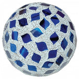 Blue mirrored mosaic glass decorative ball 10.5cm