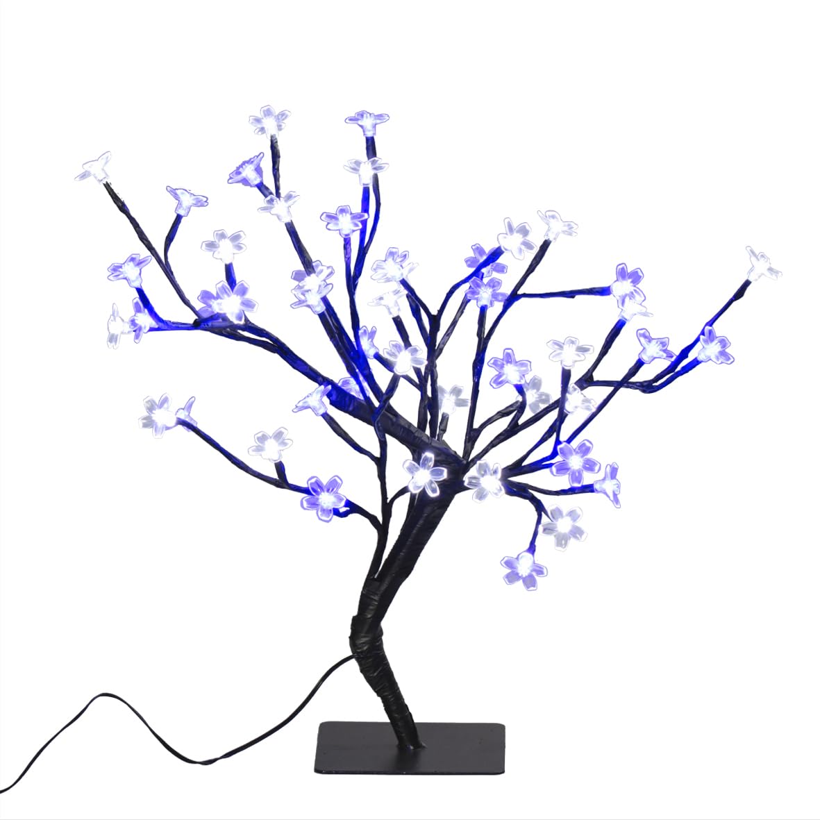 45cm blue and white LED blossom Christmas tree with 48 lights