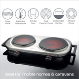 Quest double ceramic infrared hot plate twin hob