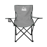 Adventure Peaks grey folding camping chair with carry bag and cup holder