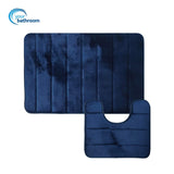 Your Bathroom blue two-piece memory foam bath mat set