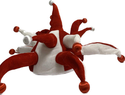 JESTER HAT RED/WHITE LIGHT UP(RED AND WHITE)