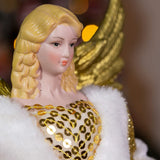 30cm gold and cream angel Christmas tree topper