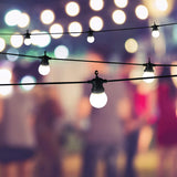 20 warm white retro LED festoon string lights – 9.5m