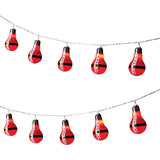 10 warm white LED Santa bulb battery string lights