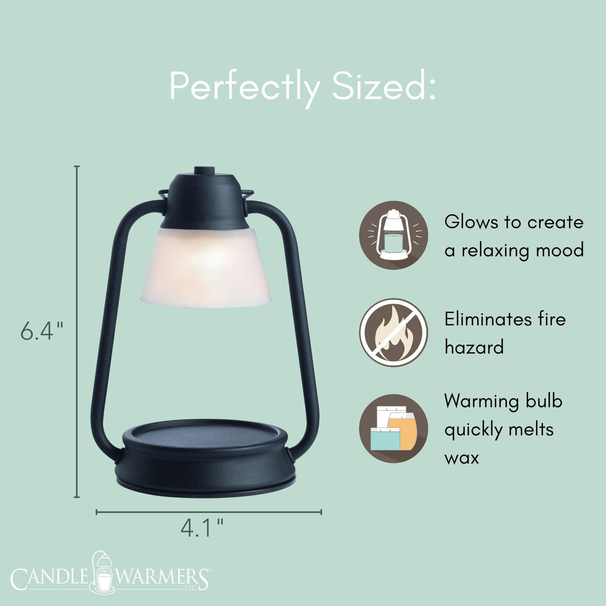 Beacon black top-down candle warmer lantern