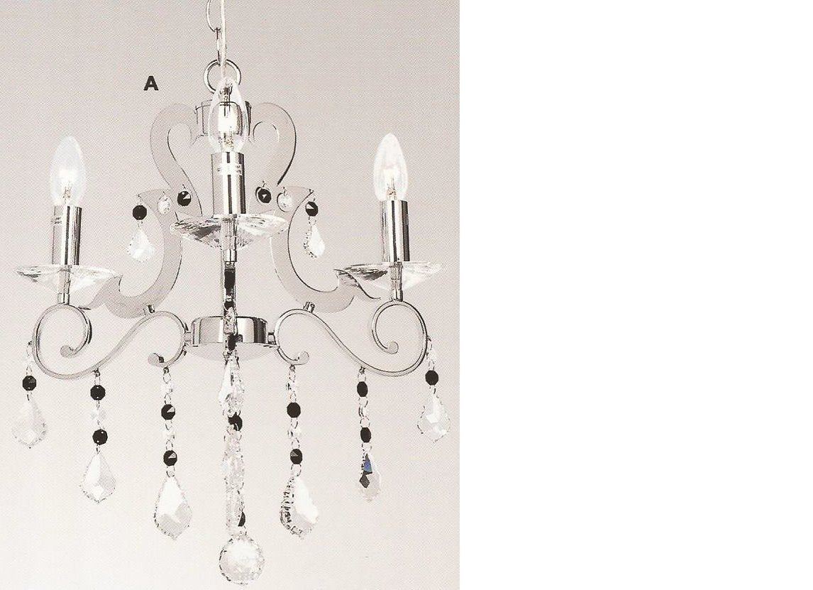 Cleopatra 3 Light Chrome Chandelier with Genuine Crystal Droplets MC100/3