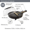 Quest 34400 2-in-1 Popcorn & French Crêpe Pancake Maker, Non-Stick 8 Inch Electric Pan with Batter Spreader - Also Cooks Eggs, Omelettes & Flatbreads., Black/Transparent