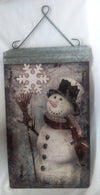 Christmas Decoration - Metal Wall Hanging - Frosty Snowman