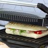 Quest 34340 Panini Press and Grill Sandwich Maker/Compact Stainless Steel Design/Non-Stick Hotplates/Cool Touch Floating Hinge Handle/Automatic Temperature Control