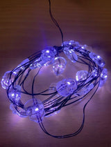 20 white LED skull battery Halloween string lights