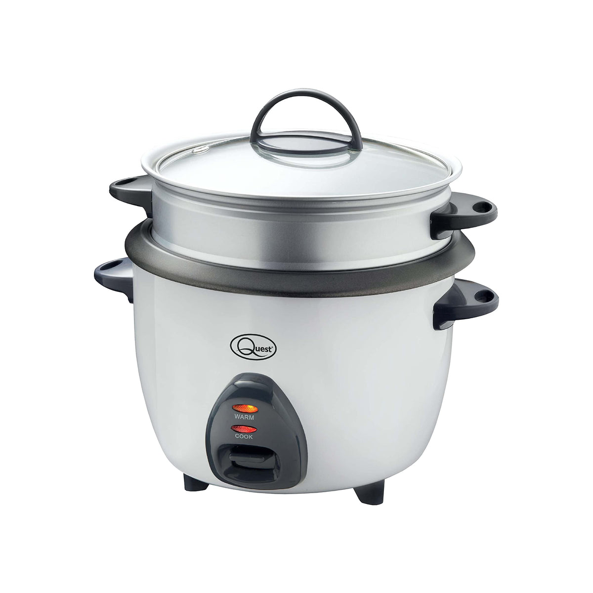 Quest 1L 400W white rice cooker and steamer