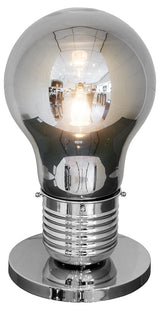 Large smoked bulb-shaped glass table lamp 50cm