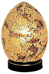 Autumn Colours with Gold Mini Mosaic Glass Egg Lamp - Bedroom/Table Light