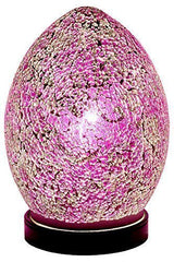 20cm rose pink mosaic glass mini egg table lamp