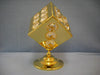 24K gold-plated spinning dice ornament with Swarovski crystals
