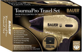Bauer black and gold 1200W travel hair dryer set