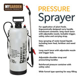 5L garden pressure sprayer with adjustable nozzle