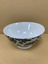 Set of 4 Bowls - Black & White Floral