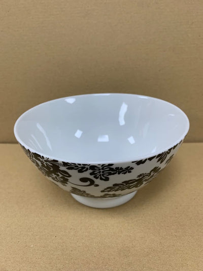 Set of 4 Bowls - Black & White Floral