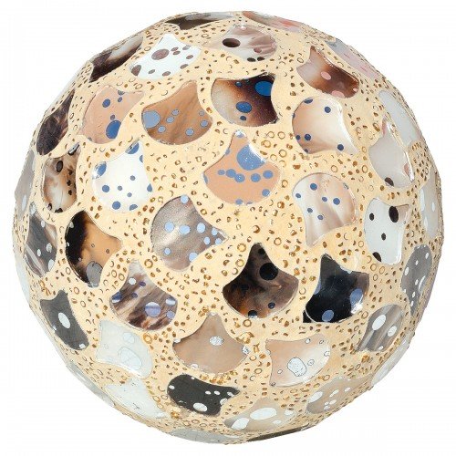 Yellow mirrored mosaic glass decorative ball 10.5cm