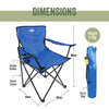 Milestone Camping 20399 Folding Camping Chair with Cup Holder & Storage Bag/Portable Travel Chair/Folds Flat to Store / H80 x W83 x D50cm / Blue Colour